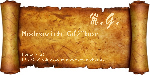 Modrovich Gábor névjegykártya